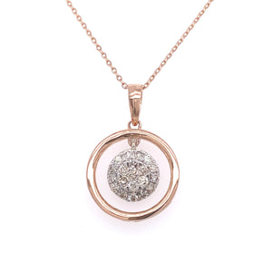 Round Drop Diamond Pendant Facet Junction