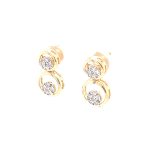 Round Drops Diamond Earrings Facet Junction