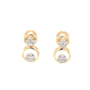 Round Drops Diamond Earrings Facet Junction