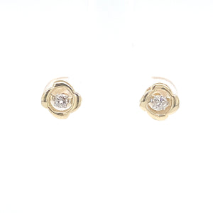 Scintillio Flower Diamond Earrings Facet Junction