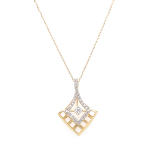 Upside Down Kite Shape Diamond Pendant Set Facet Junction