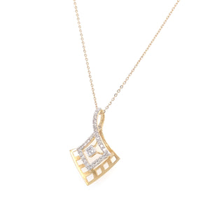 Upside Down Kite Shape Diamond Pendant Set Facet Junction